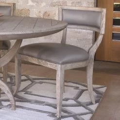 Global Views Klismos Chair Gray Leather