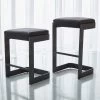 Global Views Regan Low Bar Stool With Black Leather Graphite -Professional Furniture And Kitchen Supplies Store global views regan low bar stool w black leather graphite 7 90826 12188974022700
