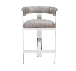 Interlude Home Darcy Hide Counter Stool - Nickel