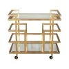 Worlds Away Ireland Linear Bar Cart With Mirror Shelves - Gold Leaf -Professional Furniture And Kitchen Supplies Store ireland g 29043.1538508259