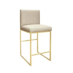 Worlds Away Kingston Counter Stool With Brass Base