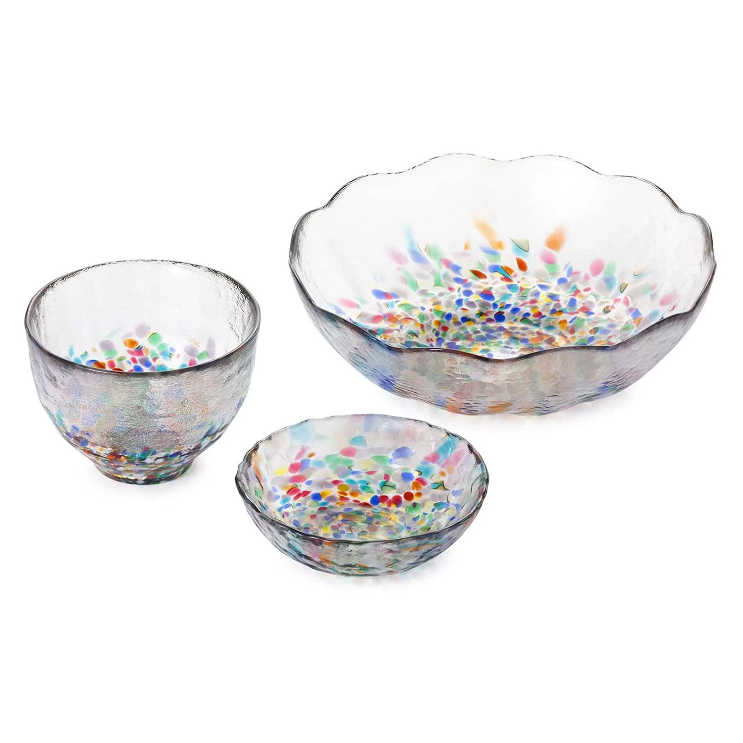 ADERIA Tsugaru Vidro Soda-Lime Glass Noodle Bowl Set 3 ADERIA Tsugaru Vidro Soda-Lime Glass Noodle Bowl Set