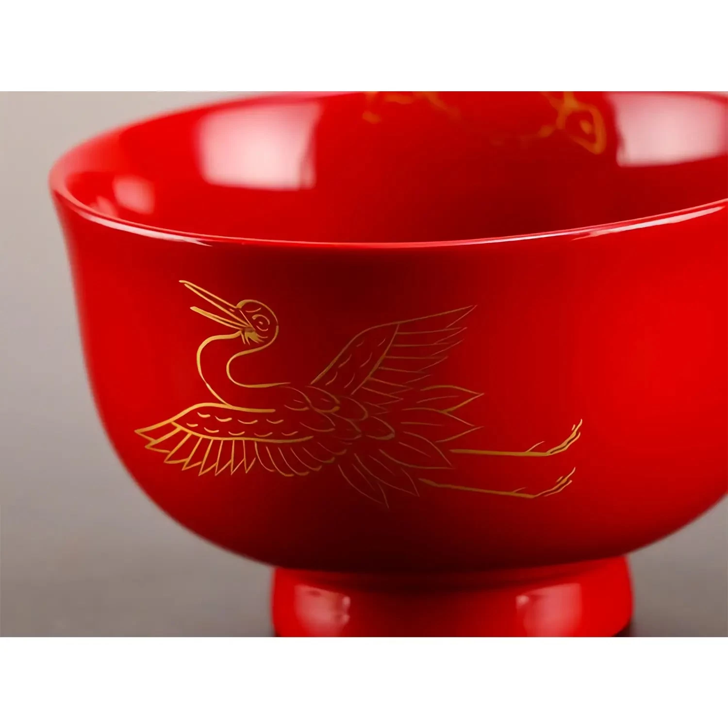 Echizen Shikki Makie Wood Couple Soup Bowls Crane And Tortoise 4 Echizen Shikki Makie Wood Couple Soup Bowls Crane And Tortoise - Image 2