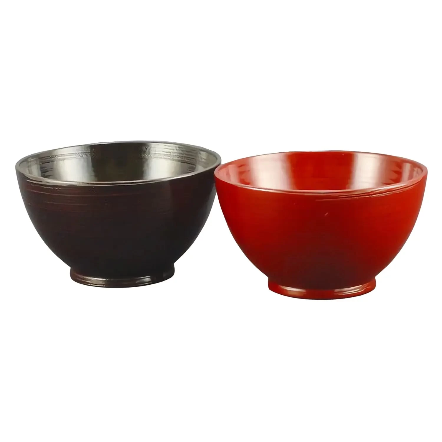 Echizen Shikki Wood Couple Small Bowls Hakeme Brush Marks 3 Echizen Shikki Wood Couple Small Bowls Hakeme Brush Marks