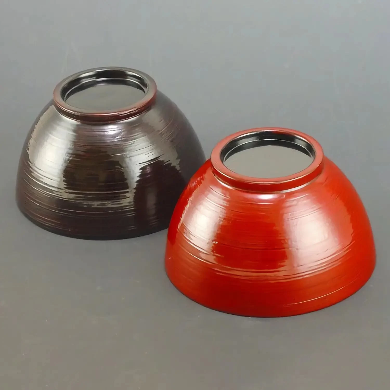 Echizen Shikki Wood Couple Small Bowls Hakeme Brush Marks 5 Echizen Shikki Wood Couple Small Bowls Hakeme Brush Marks - Image 3