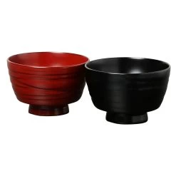 Echizen Shikki Wood Couple Soup Bowls Jinoko Furisode