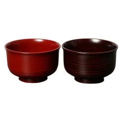 Echizen Shikki Wood Couple Soup Bowls Jinoko Hasori