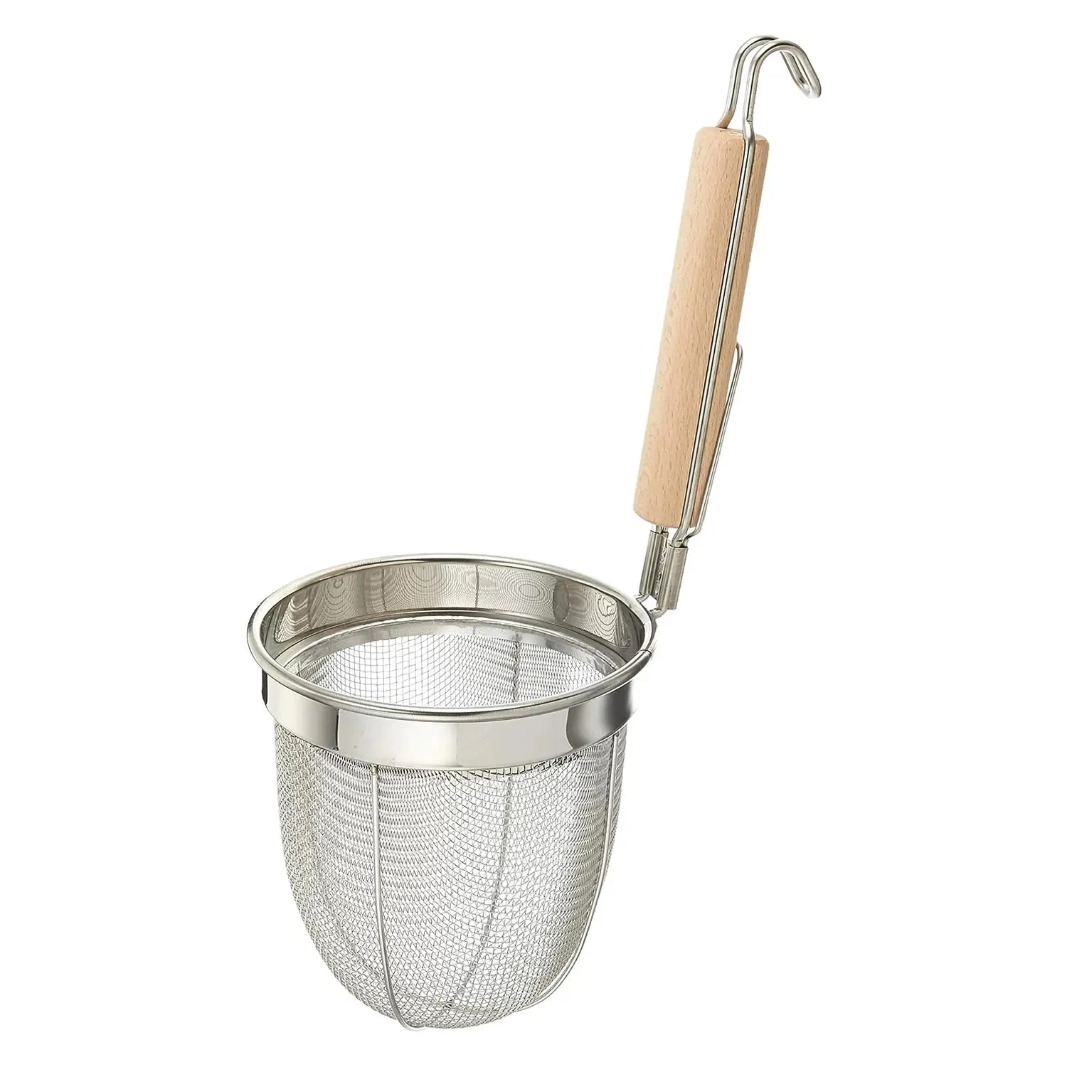 Fujiboshi Stainless Steel Udon Tebo Noodle Strainer Round Base With Wooden Handle 3 Fujiboshi Stainless Steel Udon Tebo Noodle Strainer Round Base With Wooden Handle