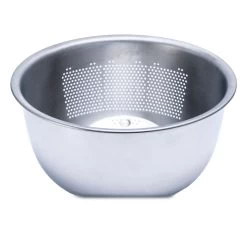 Fujii Stainless Steel 3-Way Rice Washing Bowl With Perforated Strainer 21.5cm