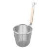 MINEX Stainless Steel Udon Tebo Noodle Strainer Flat Base With Plain Wooden Handle -Professional Furniture And Kitchen Supplies Store MINEXStainlessSteelUdonTeboNoodleStrainerFlatBasewithPlainWoodenHandle