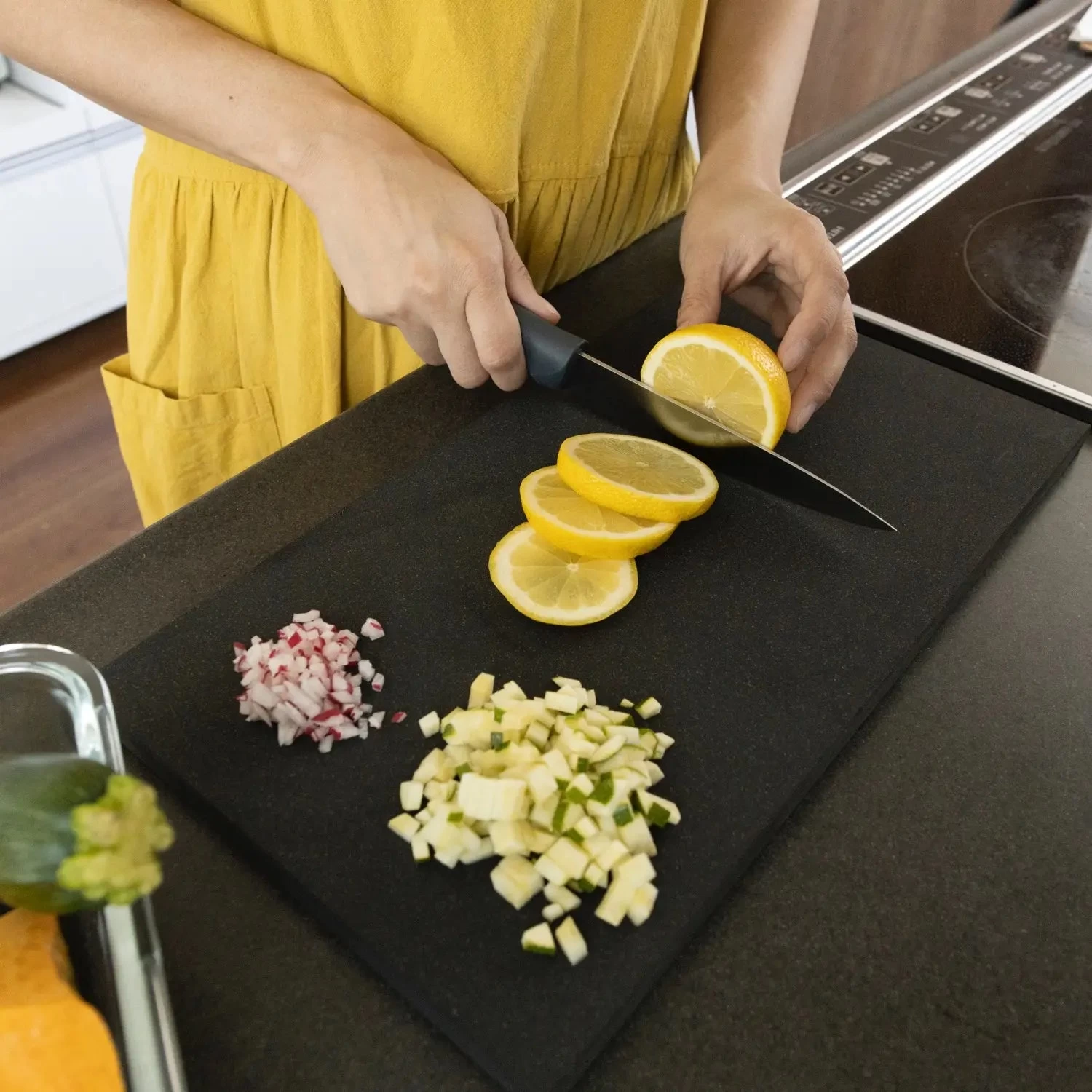 Parker Asahi Cookin' Cut Synthetic Rubber Antibacterial Cutting Board Black 6 Parker Asahi Cookin' Cut Synthetic Rubber Antibacterial Cutting Board Black - Image 4