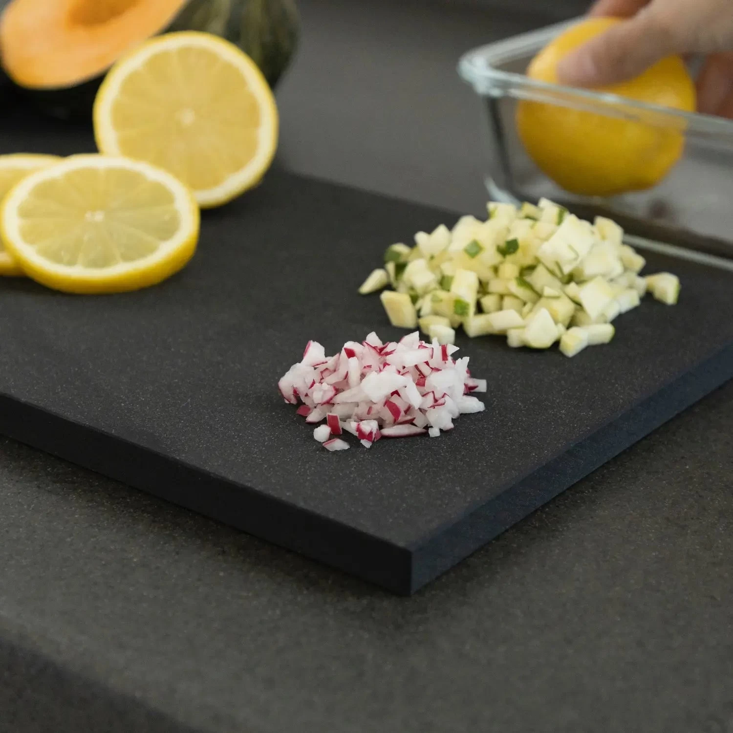 Parker Asahi Cookin' Cut Synthetic Rubber Antibacterial Cutting Board Black 7 Parker Asahi Cookin' Cut Synthetic Rubber Antibacterial Cutting Board Black - Image 5