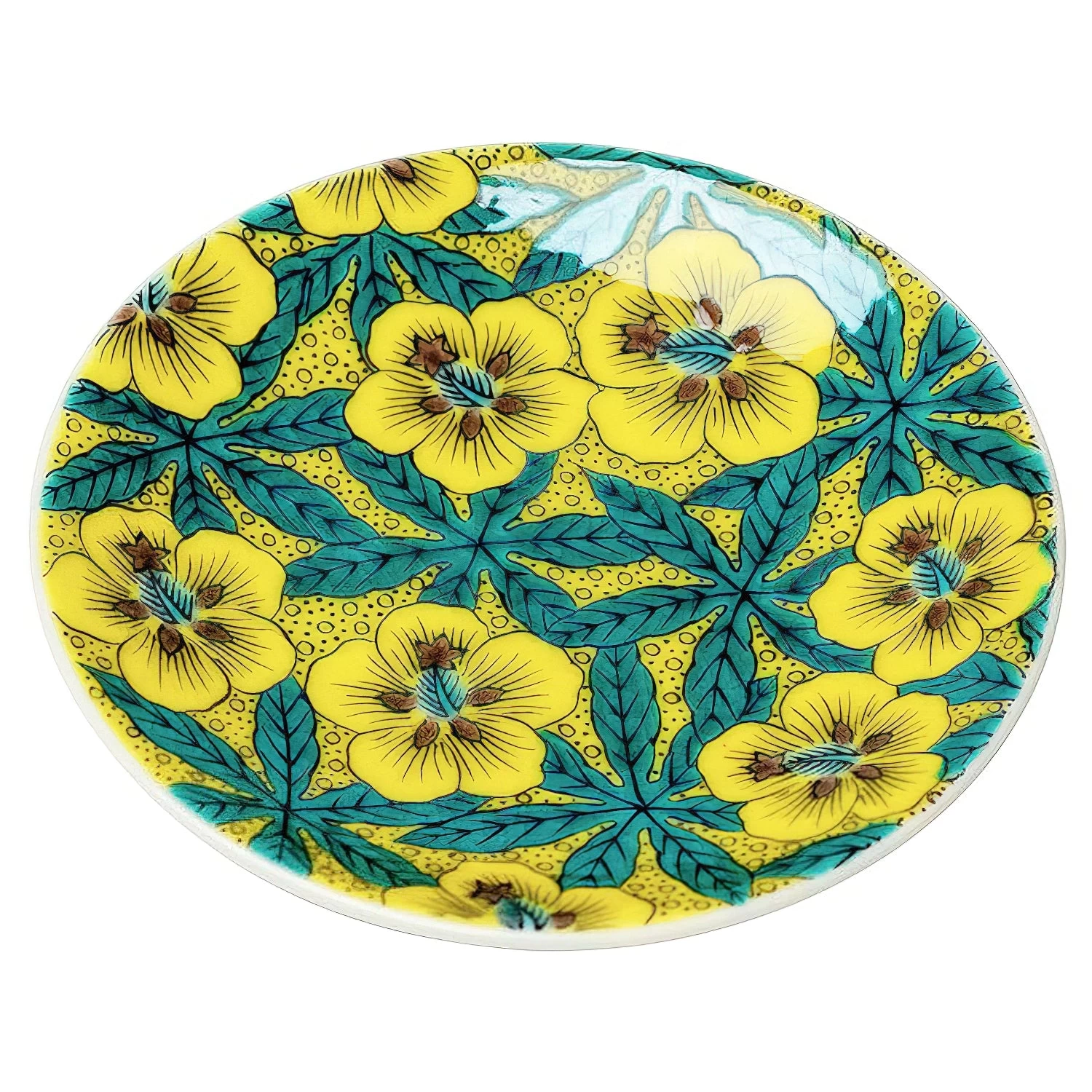 Seikou Kutani Porcelain Small Plate Yoshidaya Aoi 3 Seikou Kutani Porcelain Small Plate Yoshidaya Aoi