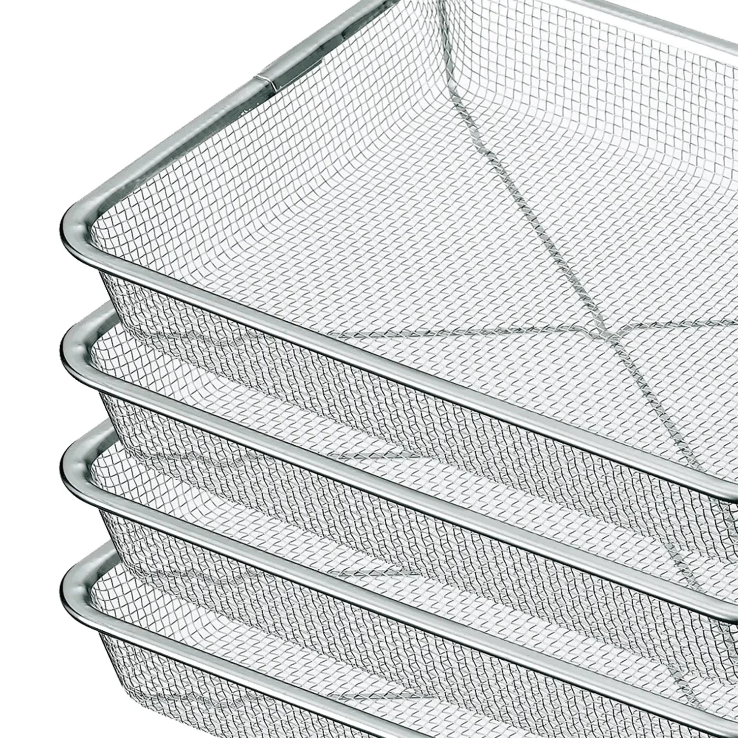 Three Snow Stainless Steel Rectangle Deep Mesh Colander (6.5 Mesh) 4 Three Snow Stainless Steel Rectangle Deep Mesh Colander (6.5 Mesh) - Image 2