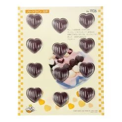 TIGERCROWN Polystyrene Striped Heart Chocolate Mold