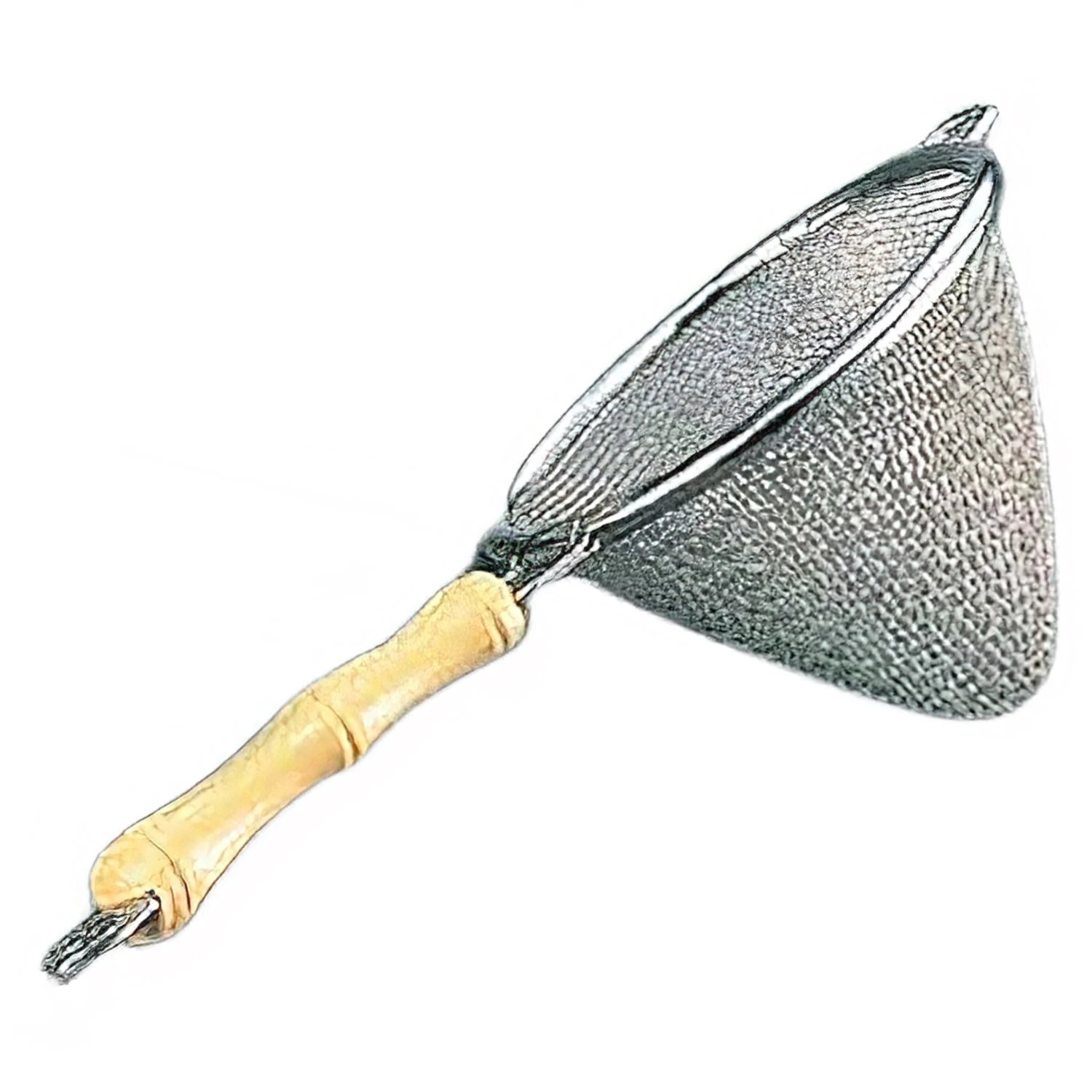 Wada Stainless Steel Triangle Tea Strainer Bamboo Handle 3 Wada Stainless Steel Triangle Tea Strainer Bamboo Handle