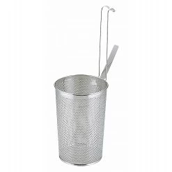 YUKIWA Stainless Steel Perforated Deep Tebo Noodle Strainer Flat Base