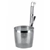 YUKIWA Stainless Steel Perforated Tebo Noodle Strainer Flat Base With Metal Handle