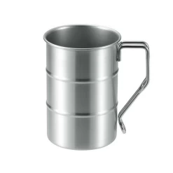 Takeda Stainless Steel Drum Barrel Shaped Travel Mug With Clip Handle 400ml
